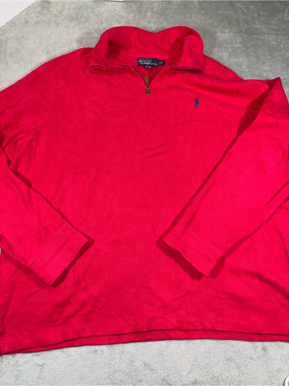 Polo Ralph Lauren Red Quarter-Zip Pullover Sweater - Size XXL